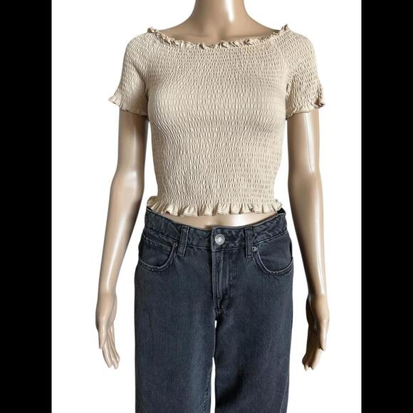 3 For 20 H&M Off-Shoulder Ruffled Smocked Top - Size S - Picture 2 of 5